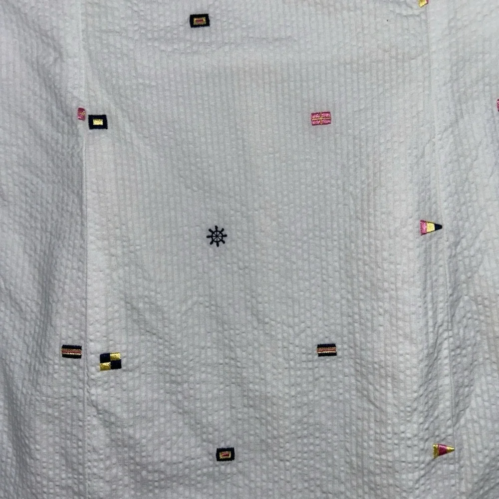 Lilly Pulitzer Strapless‎ Dress Women's 10 Franco Regatta Embroidery Nautical - Picture 7 of 8